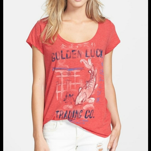 Lucky Brand Tops - LUCKY BRAND•'Golden Luck...Co.'•koi graphic•Lg.
